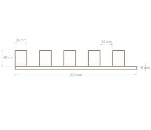 Lamele ścienne, 3x4, na płycie, rysunek techniczny