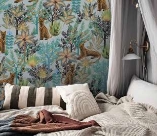 gold-tigers-light-blue-wallpaper