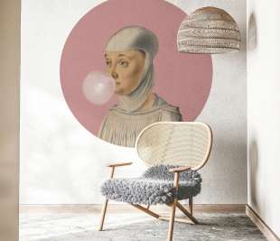 dots-woman-with-bubble-gum-pink