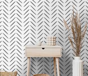 13040-Chevron-Brush-Marks-Black-and-White-Room2