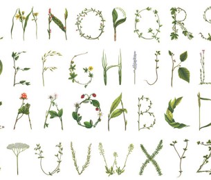 Mural Floral Alphabet R13195