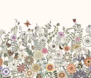 Fototapeet XL Flowers and Butterflies 159107