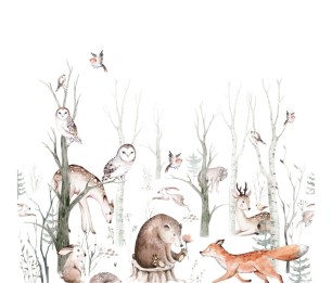 Fototapeet XL Vintage Woodland Animals 159240