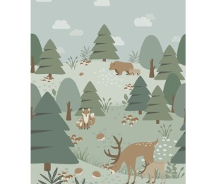 Fototapeet XL Forest with Forest Animals 159257