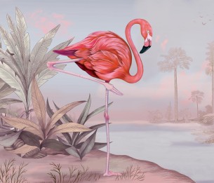 Valokuvatapetti Crimson Flamingo Pink