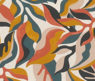 Tapetti Henry Petrol & Amber & Red 301938