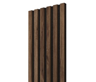 Akustiline seinapaneel Lameli Must/Pähkel, 300x2750 mm