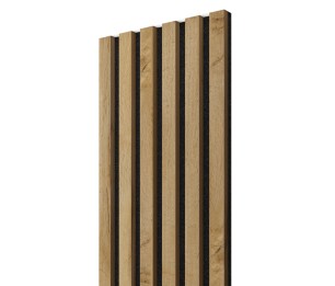 Akustiline seinapaneel Lameli Must/Rustik, 300x2750 mm