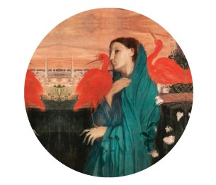 Isekleepuv tapeet Dots Young Woman With Ibis