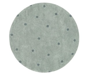 Washable rug Round Dot Blue Sage