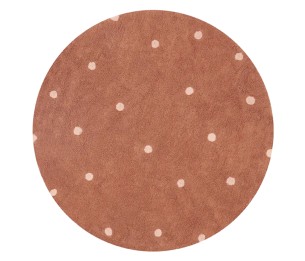 Washable rug Round Dot Chestnut