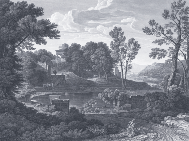 Fototapeet Ancient Riverside Grove Blue