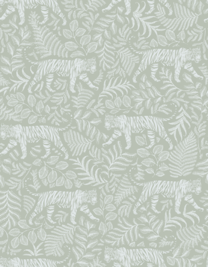 Fototapeet Camouflaged Tiger Light Green