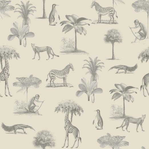 Fototapeet Vintage Animals Beige