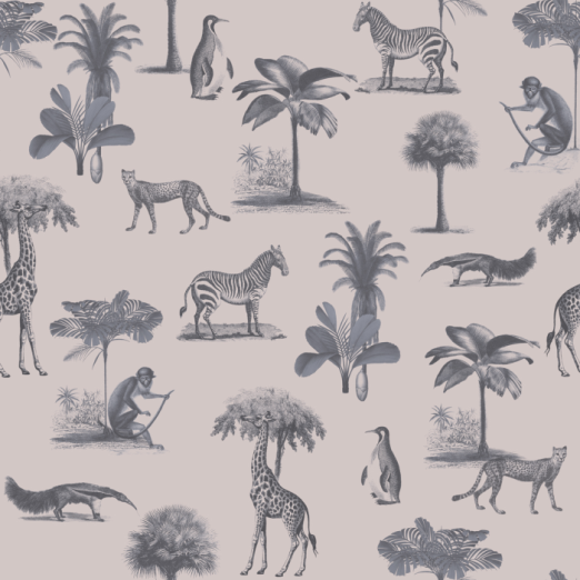 Fototapeet Vintage Animals Purple