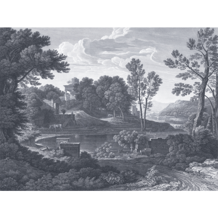 Fototapeet Ancient Riverside Grove Blue