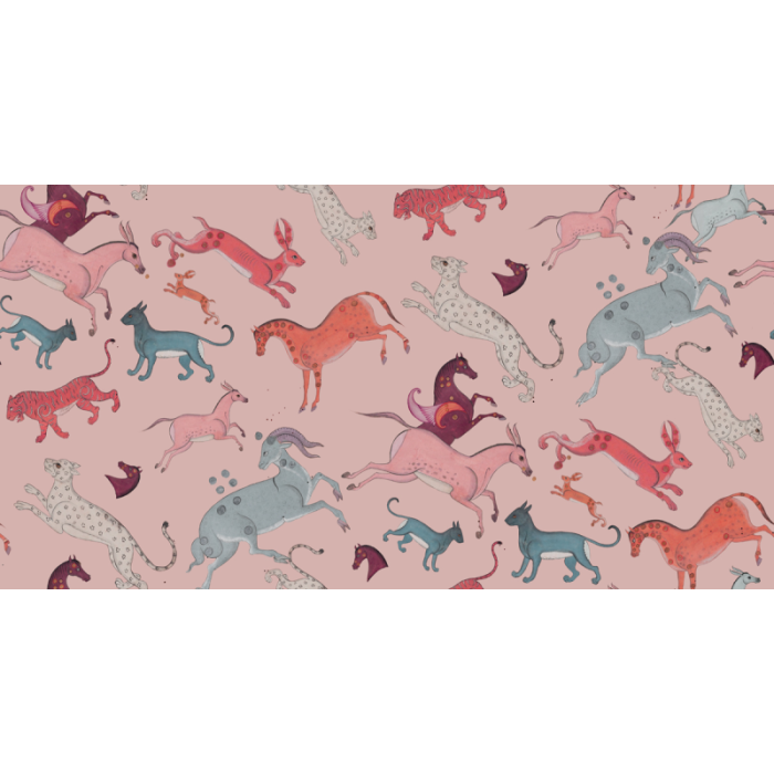 Fototapeet Oriental Animals Light Pink