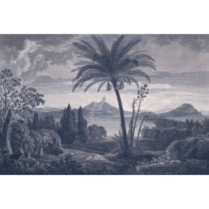 Fototapeet Tropical Volcano Vista blue