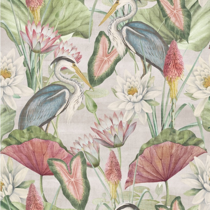 Tapeet Waterlily Lake Linen Multicoloured 100046EH