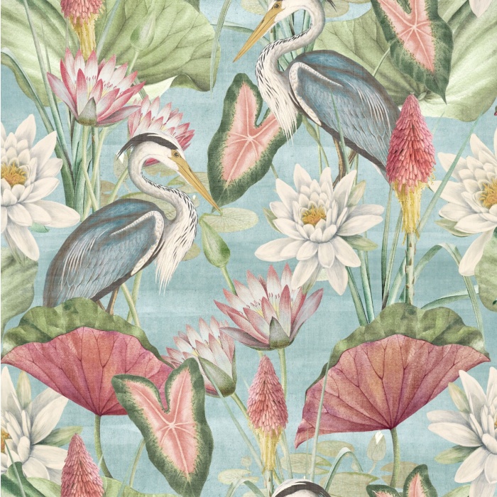 Tapeet Waterlily Lake Soft Blue 100047EH